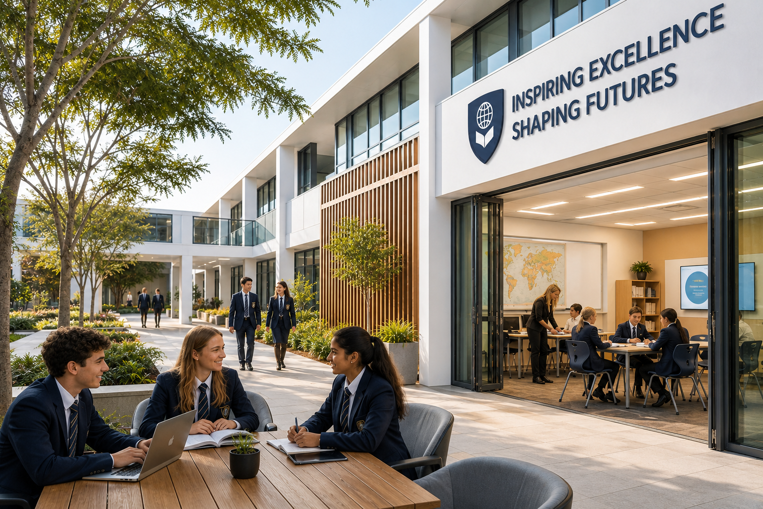 Modern international school environment